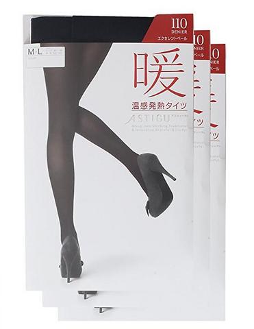 ATSUGI 暖系列  FP9110 110D 发热天鹅绒连裤袜*3个