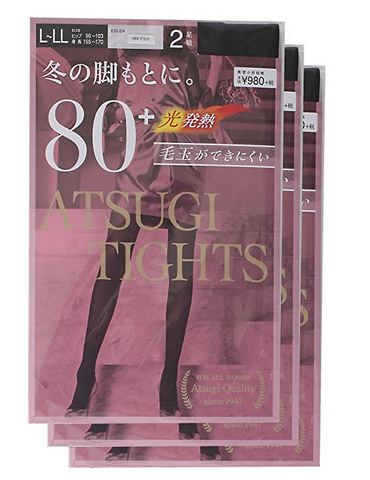 ATSUGI 厚木 发热连裤袜 80D 2双*3组装