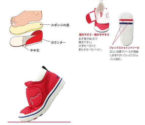 MIKI HOUSE 二段学步鞋*两双 红色/蓝色