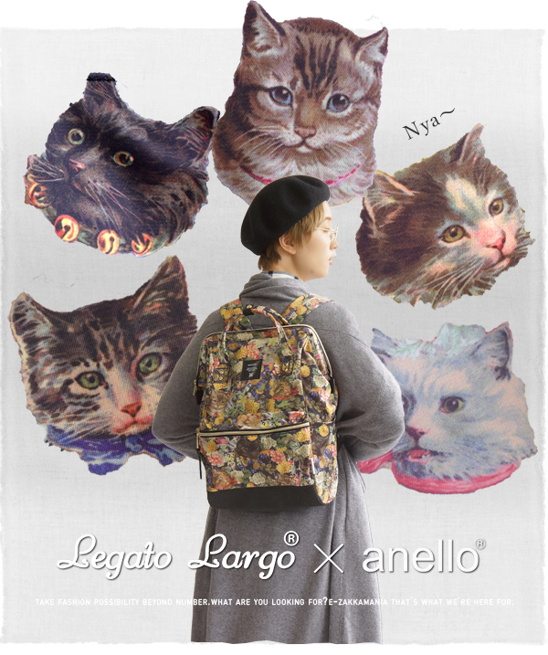 anello x legato largo 猫咪花园 大容量双肩背包 常规版 *2件