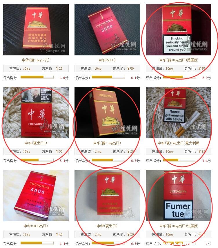 中华香烟有几种图片图片
