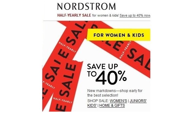 Nordstrom官网精选女款、青少年款及童款商品低至6折优惠！