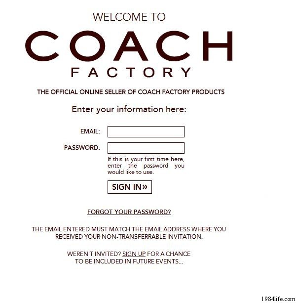 Coach工厂店(Coach Factory)注册、获得邀请以及购买方法