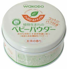  新补货：Wakodo 和光堂 天然绿茶 爽身粉