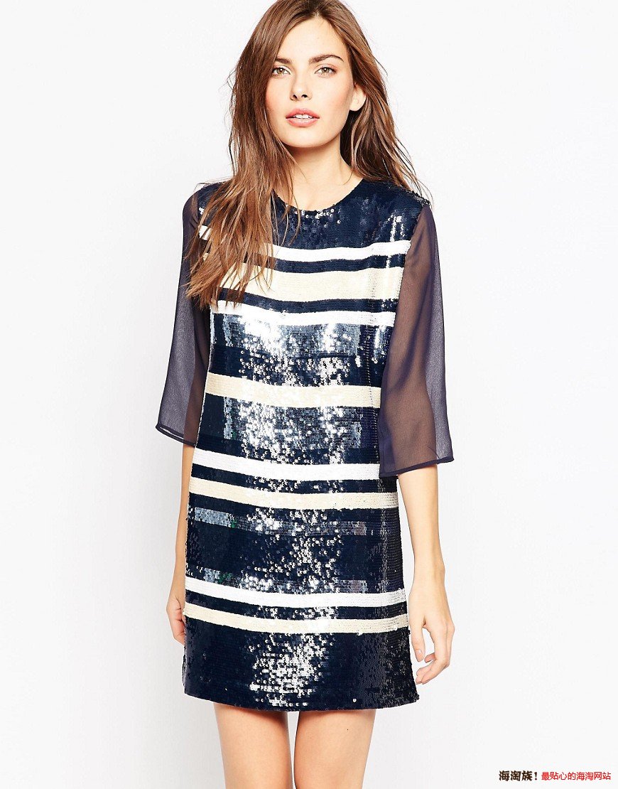 Image 1 of French Connection Fast Summa Sequins Dress