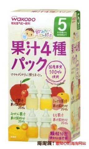  凑单品：wakodo 和光堂 婴儿宝宝辅食 4种口味果汁粉(5g×10)×3件