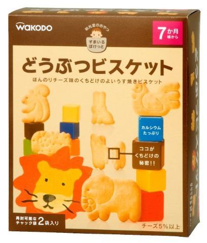 凑单品:wakodo 和光堂 高钙奶酪动物婴儿饼干 25g*2袋 4盒  