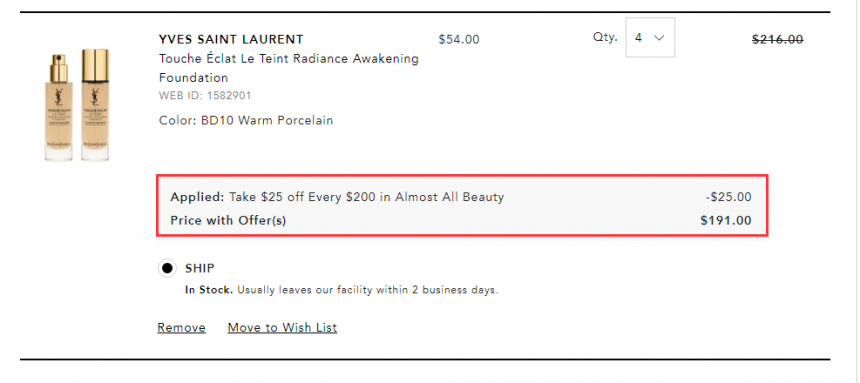 Bloomingdales：YSL 小金条色号全 高端彩妆护肤 每满0直减 - 海淘优惠海淘折扣|55海淘网